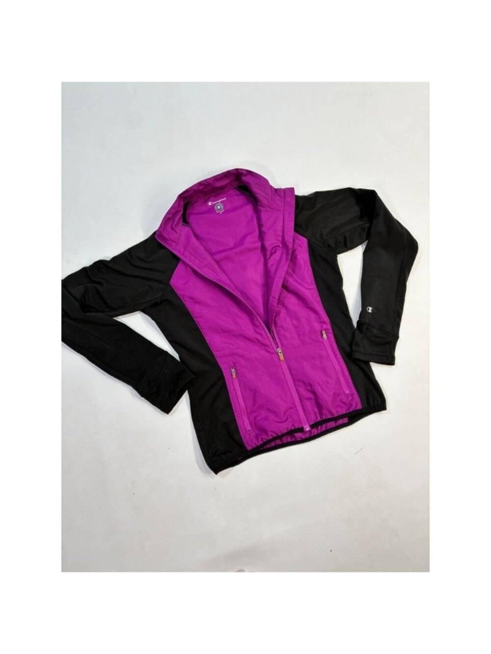 Champion Roanoke College Jacket Full Zip‎ Purple Black Women's Small Athletic